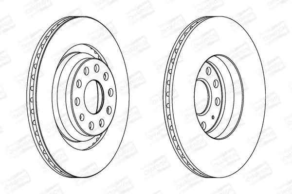 КОМПЛ.2 ШТ/ Гальмівний диск зад. Audi A3/ Kodiaq 16-/Octavia12-/Superb/Passat B6/B7/B8/Tiguan (310х2 CHAMPION 562432CH (фото 1)