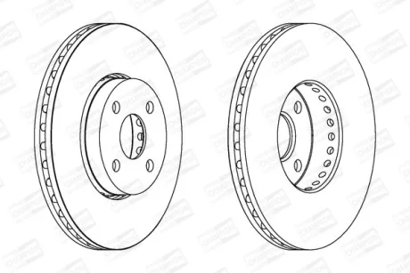 КОМПЛ.2 ШТ/ Гальмівний диск пер. Toyota Corolla 01- (275*25) CHAMPION 562436CH