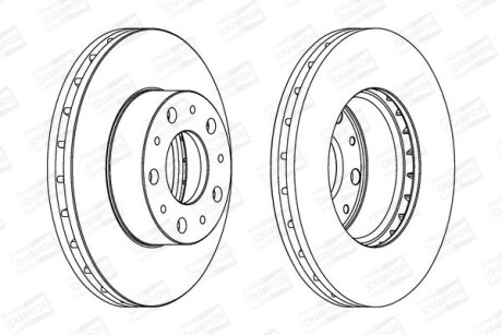 Гальмівний диск перед. Boxer/Ducato/Jumper (06-21) компл. 2шт CHAMPION 562468CH