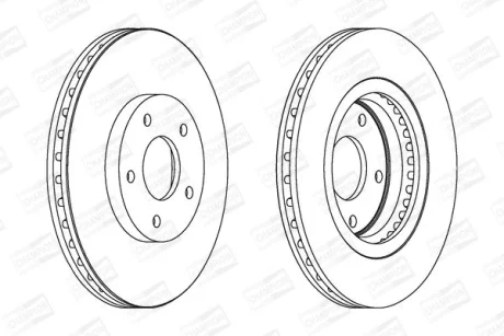 КОМПЛ.2 ШТ/ Гальмівний диск пер. Nissan Juke 10-19/Qashqai/X-Trail (T31) 07-13 (296x26) CHAMPION 562578CH