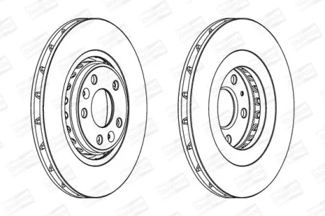 КОМПЛ.2 ШТ/ Гальмівний диск пер. Megane/Grand Scenic/Laguna 07- (320x28) CHAMPION 562596CH