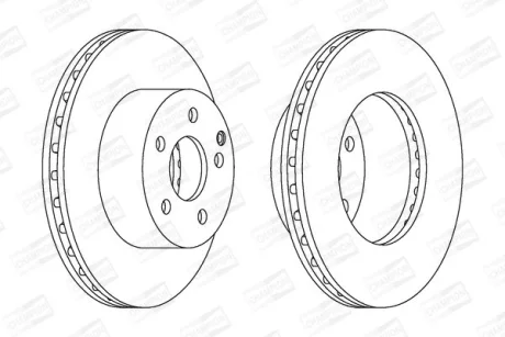 КОМПЛ.2 ШТ/ Гальмівний диск перед. Toyota Auris/Corolla 07- (273*26) CHAMPION 562623CH
