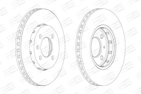 Фото гальмівний диск перед. Seat Mii/Skoda Citigo 11-19 компл. 2шт CHAMPION 562727CH Гальмівний диск перед. Seat Mii/Skoda Citigo 11-19 компл. 2шт CHAMPION 562727CH