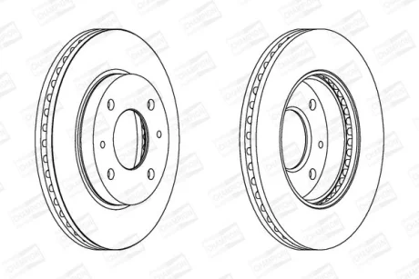 КОМПЛ.2 ШТ/ Гальмівний диск пер. Hyundai Matrix /Elantra 01- (257*24) CHAMPION 562806CH