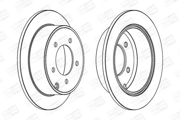 КОМПЛ.2 ШТ/ Гальмівний диск задн. Dodge Avenger/Caliber/Jeep Compass/Patriot 06- (262*10) CHAMPION 562857CH (фото 1)