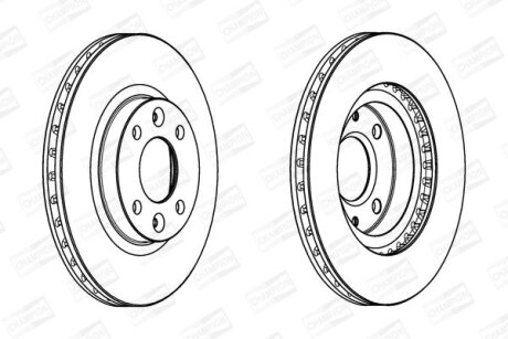 Гальмівний диск перед. Clio/Fortwo/Logan/Sandero/Symbol (12-21) компл. 2шт CHAMPION 562960CH