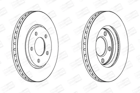 КОМПЛ.2 ШТ/ Гальмівний диск перед. Voyager IV, Dodge Caravan 00- (282х24) CHAMPION 563030CH