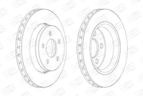 КОМПЛ.2 ШТ/ Гальмівний диск перед. Cherokee 08-, Dodge Nitro 07- CHAMPION 563041CH