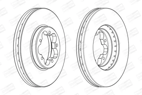 КОМПЛ.2 ШТ/ Гальмівний диск пер. FORD Tourneo Custom V362 15-,Transit V363 13- (288*33) CHAMPION 563123CH