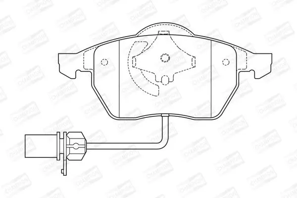 Гальмівні колодки пер. Passat B5/Audi A4/A6 00-05 (з датчиком) CHAMPION 571982CH (фото 1)
