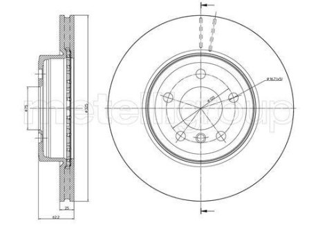 Тормозной диск перед. BMW X3 (E83) 03-11 (325x25) CIFAM 800-752C