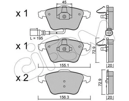 Гальмівні колодки пер. Golf VI/A3 03-13 CIFAM 822-549-4