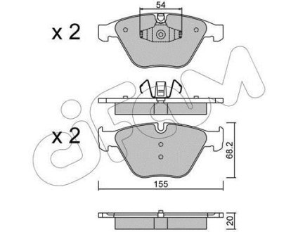 Тормозные колодки пер. BMW 3 (E90)/5 (E60)/7 (E65) 02-13 (ATE) CIFAM 822-558-6