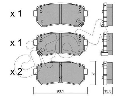 Тормозные колодки зад. Accent/Ceed/Cerato/Creta/i20 (05-21) CIFAM 822-725-0