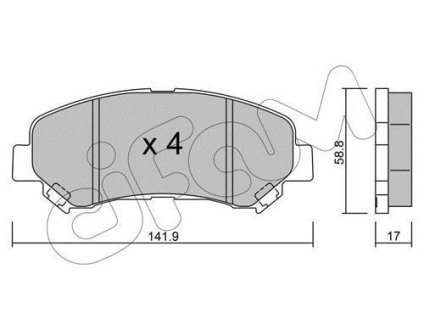 Тормозные колодки пер. QASHQAI I/QASHQAI II/ X-TRAIL 1.5D-2.5 07- CIFAM 822-792-0 (фото 1)