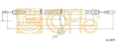 Трос ручного гальма задній правий rwd 300-350m (rh) ford transit (06-14) (1734688) ford COFLE 115679