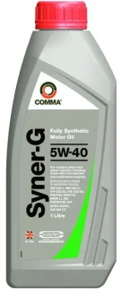 Моторна олива Syner-G (1L) 5W40 API CF SN CITROEN B71 2296 MB 226.5 MB 229.1 MB 229.3 PEUGEOT B71 2296 PORSCHE A40 RENAULT RN 0700 RENAULT RN 0710 VW 502.00 VW 505.00 COMMA SYNER-G 5W40 1L