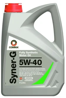 Моторна олива Syner-G (4L) 5W40 API CF SN CITROEN B71 2296 MB 226.5 MB 229.1 MB 229.3 PEUGEOT B71 2296 PORSCHE A40 RENAULT RN 0700 RENAULT RN 0710 VW 502.00 VW 505.00 COMMA SYNER-G 5W40 4L