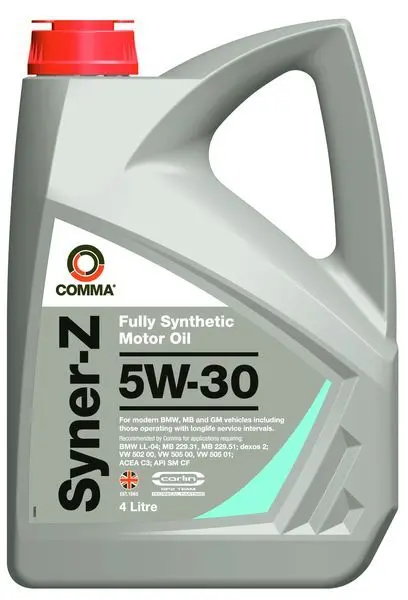 Моторна олива Syner-Z (4L) 5W30 API CF SN BMW LL-04 DEXOS 2 MB 229.31 MB 229.51 MB 229.52 VW 502.00 VW 505.00 VW 505.01 COMMA SYNER-Z 5W30 4L (фото 1)