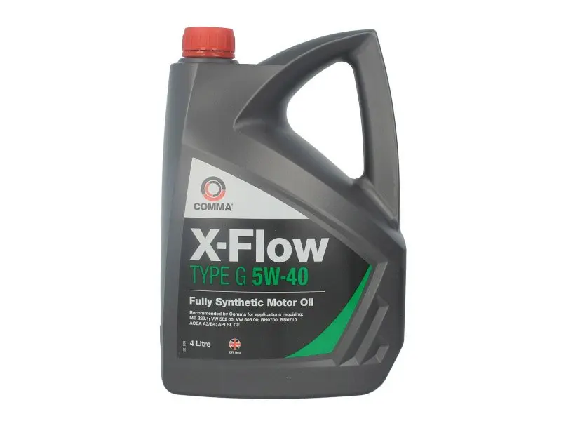 Моторна олива X-FLOW (4L) 5W40 API CF SL ACEA A3 B4 MB 229.1 RENAULT RN 0700 RENAULT RN 0710 VW 502.00 VW 505.00 COMMA X-FLOW G 5W40 SYNT. 4L (фото 1)