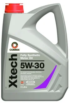 Моторна олива Xtech (4L) 5W30 API CF SL FORD M2C913 A FORD M2C913 B FORD M2C913 C FORD M2C913 D COMMA X-TECH 5W30 4L