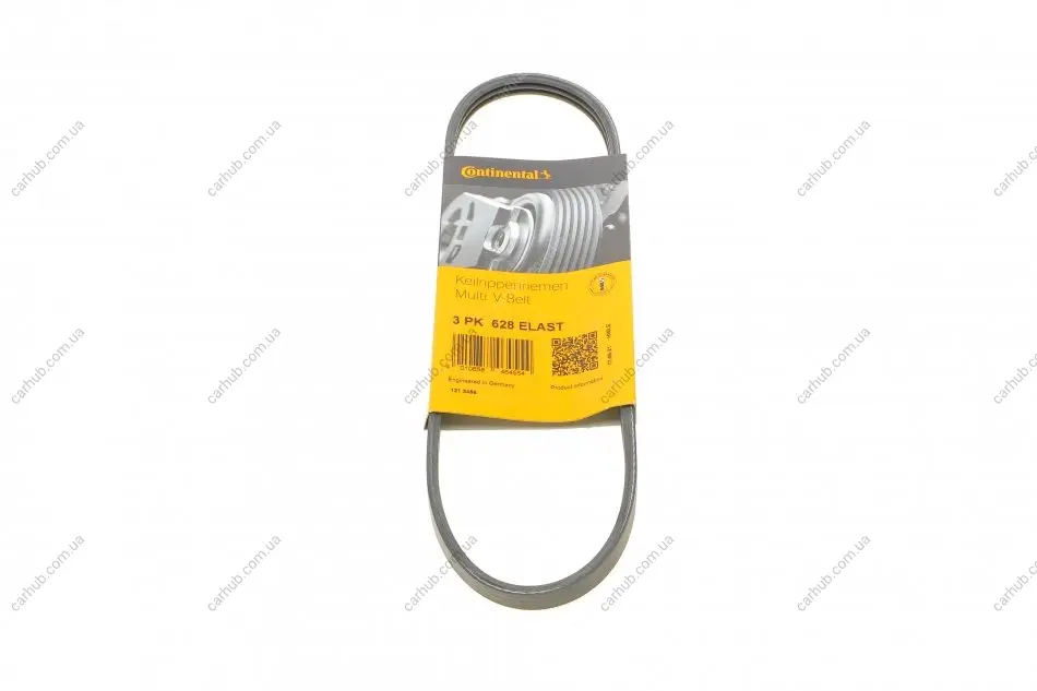 Ремінь генератора Volvo S60/S80/V60/V70/XC60/XC70 2.0-2.5 06-16 CONTINENTAL Contitech 3PK628 ELAST (фото 1)