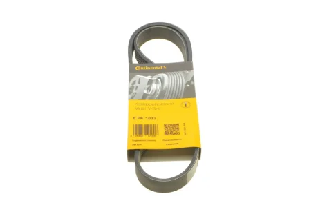 Ремінь генератора VW Golf/Passat 1.6-2.0 96-/Nissan Primera/Almera 2.0 90-01/Citroen C2 1.4 05-09 CONTINENTAL Contitech 6PK1033
