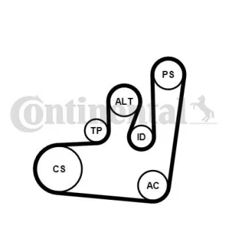 Комплект (ремінь + ролики + помпа) Contitech 6PK1145WP1