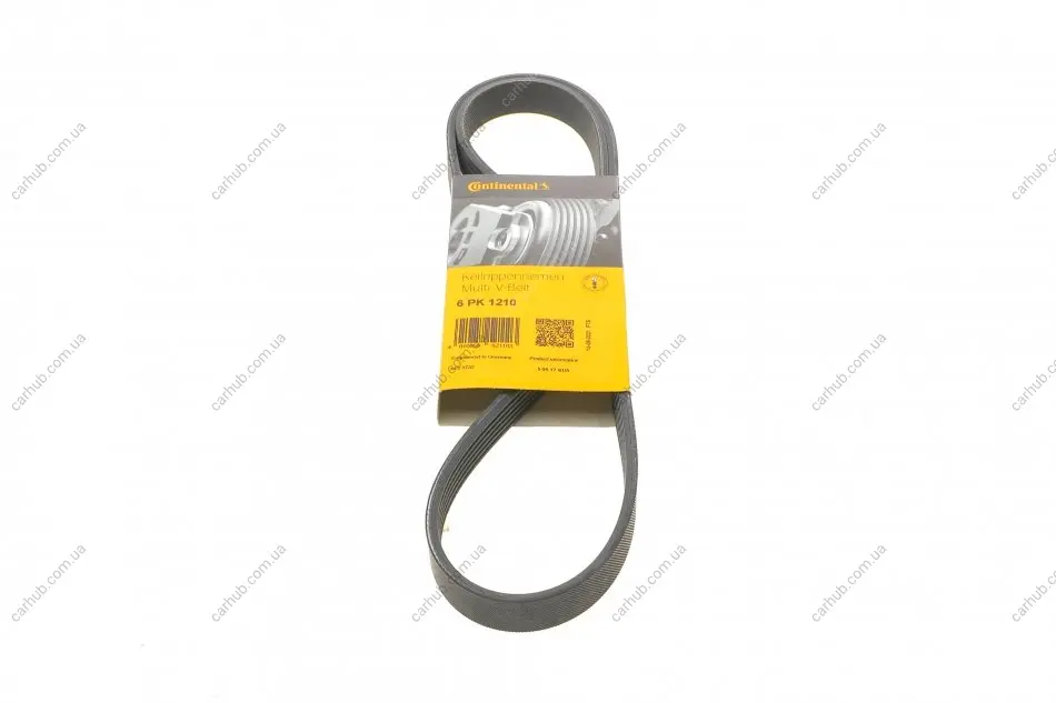 Ремінь генератора Renault Kangoo 1.9dTi/dCi 00-/Peugeot 107 1.0 05-14/Toyota Aygo/Yaris 1.0/1.8 05- CONTINENTAL Contitech 6PK1210 (фото 1)