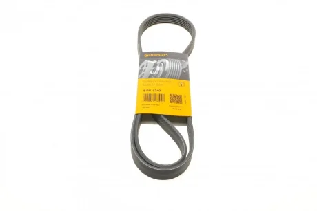 Поліклиновий ремінь (6PK1240) AUDI A3 MITSUBISHI MIRAGE / SPACE STAR VI RENAULT LAGUNA I, SAFRANE I, SAFRANE II TOYOTA AURIS, COROLLA VW GOLF V 1.0-3.2 12.92- Contitech 6 PK 1240