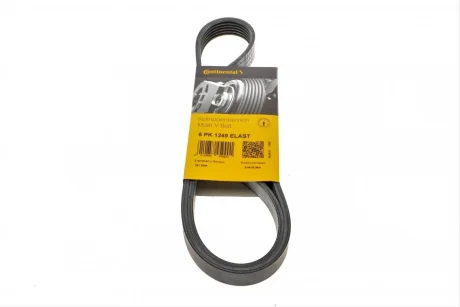 Поліклиновий ремінь (6PK1249) VOLVO C30, S40 II, V50 FORD C-MAX, FOCUS II 1.8-2.0LPG 04.04-12.12 Contitech 6 PK 1249 ELAST