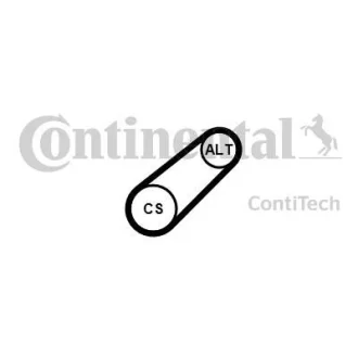 Пас поліклиновий Seat Ibiza 15-/VW Polo 14-/Skoda Contitech 6PK701ELAST