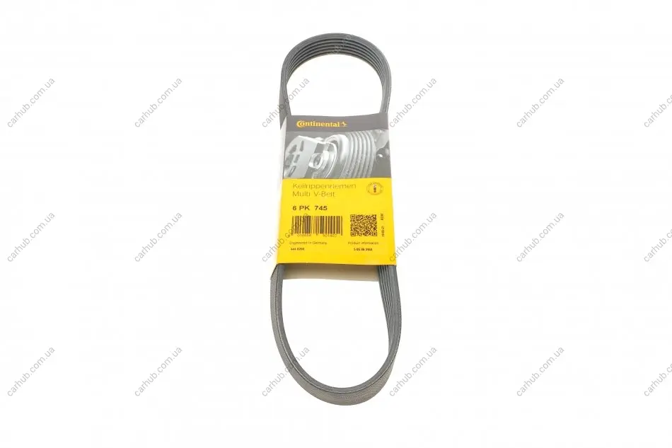 Поліклиновий ремінь (6PK745) AUDI A1, A2, A3, Q3 CITROEN C15 CUPRA ATECA LADA 110, 111, 112, KALINA, PRIORA SEAT ARONA, ATECA, IBIZA III, IBIZA IV, IBIZA IV SC, IBIZA IV ST 1.0-1.9D 10.99- Contitech 6 PK 745 (фото 1)