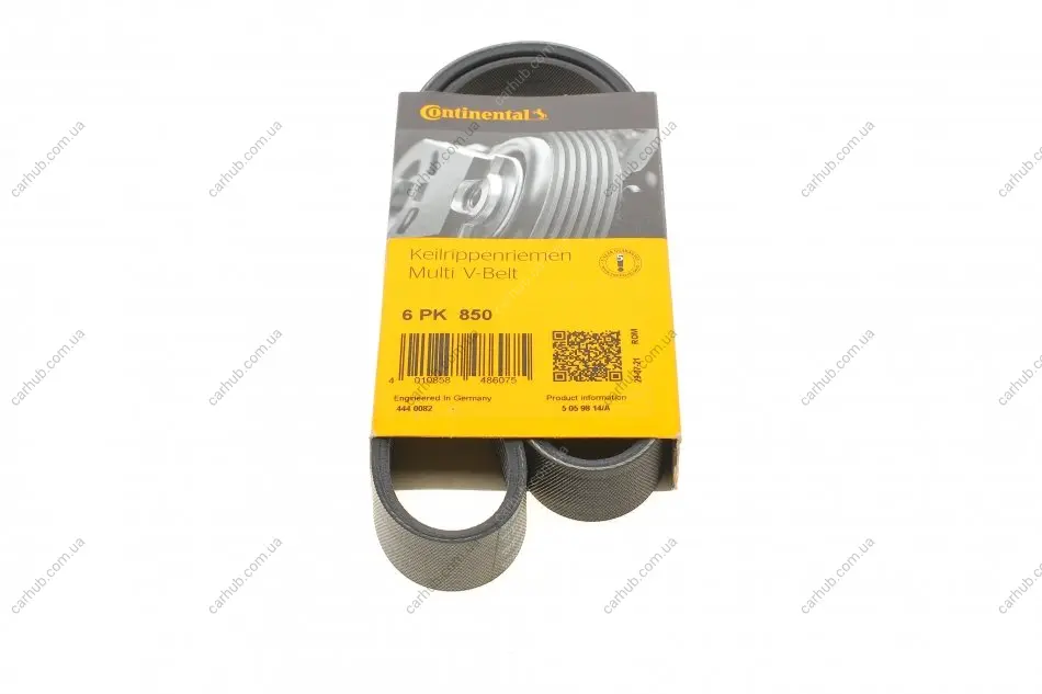 Ремінь генератора Citroen C1/Peugeot 107/Toyota Aygo 1.0 i 05-14 CONTINENTAL Contitech 6PK850 (фото 1)