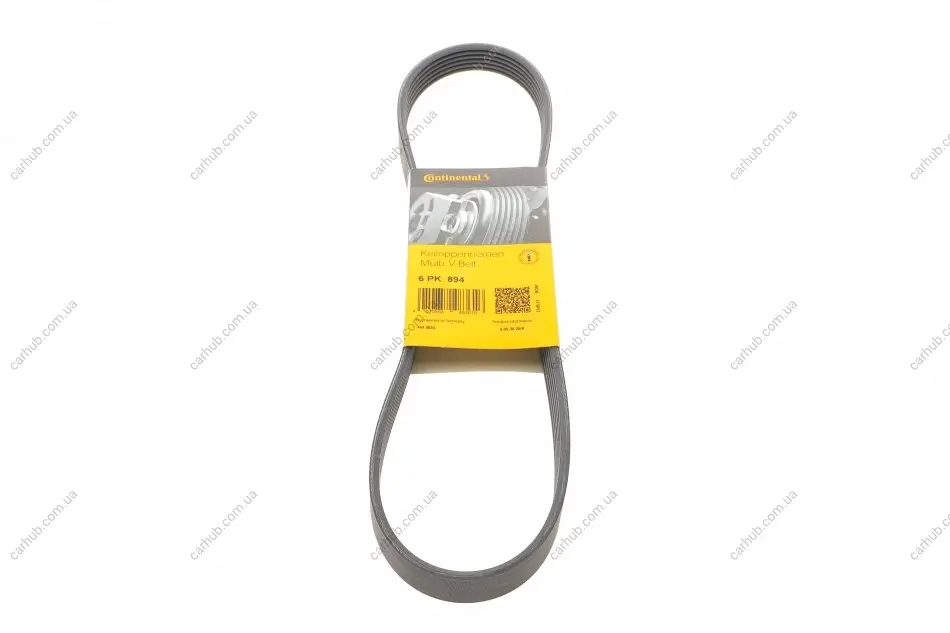 Ремінь генератора Citroen C4/C5 14-/Renault Kangoo/Clio 1.9D 97-/VW Passat B3/B4 88-97/Sharan 95-10 CONTINENTAL Contitech 6PK894 (фото 1)