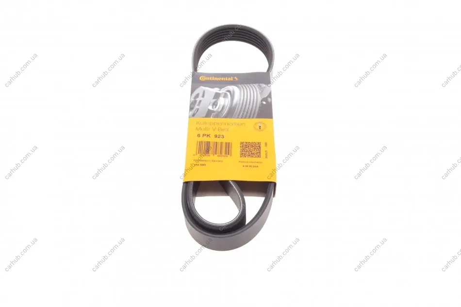 Ремінь генератора VW T4/Caddy 1.9D/TD 90-03/Toyota Corolla/Auris 1.4D 06-14/Kia Rio 1.25 17- CONTINENTAL Contitech 6PK923 (фото 1)