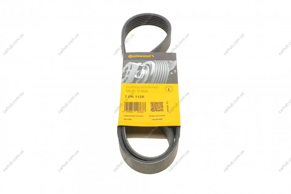 Ремінь генератора Renault Megane/Scenic 1.9dCi/2.0 03-/Nissan Juke 1.6 10- CONTINENTAL Contitech 7PK1125 (фото 1)