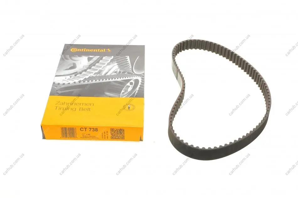 Ремінь ГРМ HYUNDAI ACCENT, ACCENT I, LANTRA II, S MITSUBISHI COLT III, COLT IV, LANCER III, LANCER IV, LANCER V, MIRAGE IV ROVER 25 I TOYOTA CELICA, MR2 II 1.3-2.0 04.88-05.05 Contitech CT 738 (фото 1)