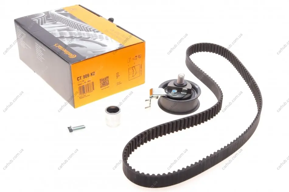 Комплект ГРМ (ремінь + ролик) AUDI A3, A4 B5, A6 C5, TT SEAT ALHAMBRA, CORDOBA, IBIZA II, LEON, TOLEDO II SKODA OCTAVIA I VW BORA, BORA I, GOLF IV, NEW BEETLE, SHARAN 1.8 01.95-12.10 Contitech CT909K2 (фото 1)
