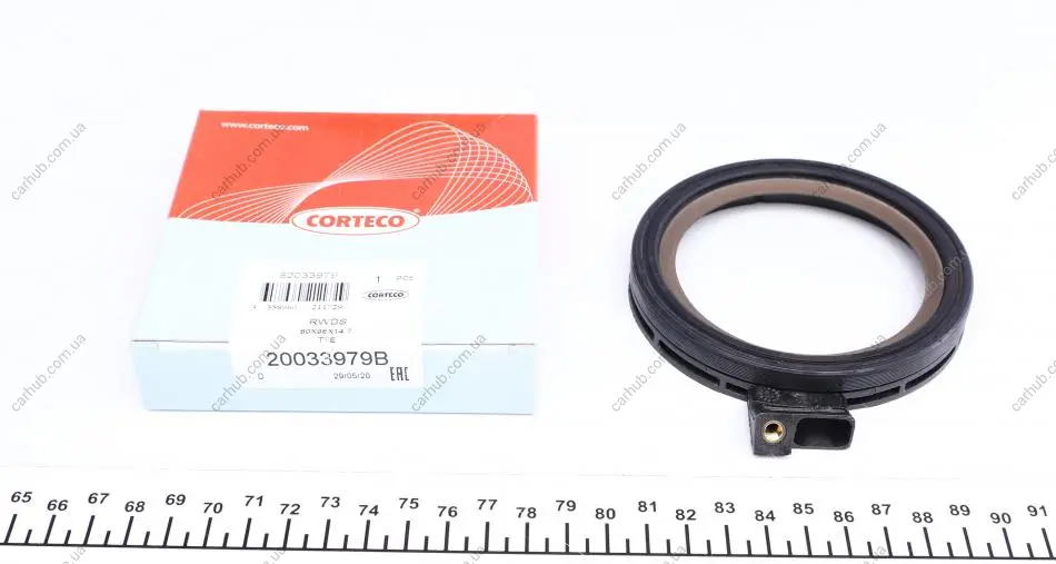 Сальник колінвалу (задній) Chevrolet Aveo/ Opel Astra H/J/ Insignia/ Vectra 1.6-1.8 05- (80x98x14.7) CORTECO 20033979B (фото 1)