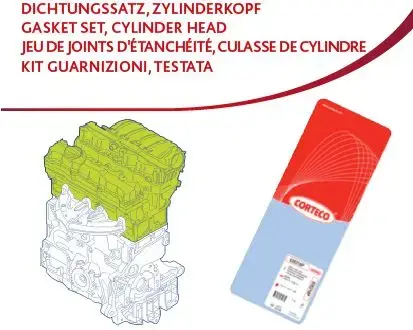 Комплект прокладок (верхній) Audi A6/100/80 2.6/2.8 91-97 CORTECO 418233P (фото 1)