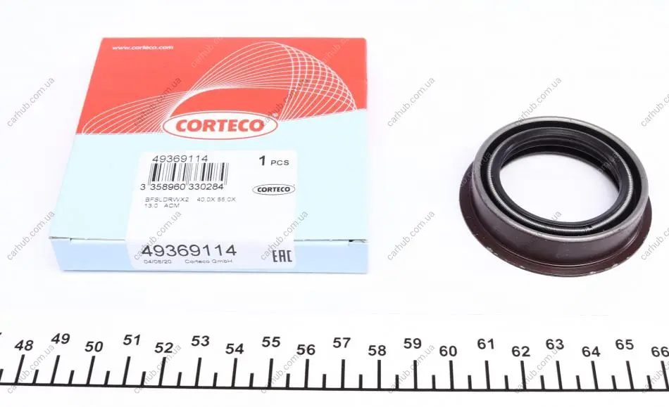 Сальник півосі Ford Transit 00-/Connect 02- (40x55/62x13) CORTECO 49369114 (фото 1)