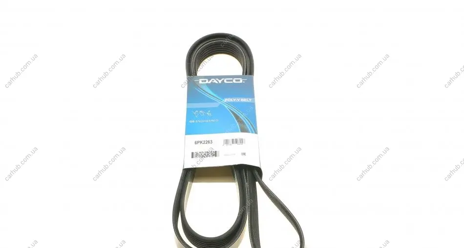 Ремінь генератора MB Sprinter CDI (-AC) (з обводним роликом) DAYCO 6PK2263 (фото 1)