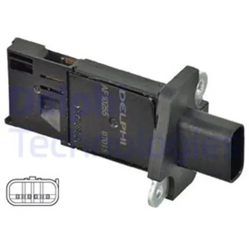 Витратомір повітря Citroen Jumper/Ford Transit 2.2HDI/2.4TDCI 02- DELPHI Delphi AF10255-12B1 (фото 1)