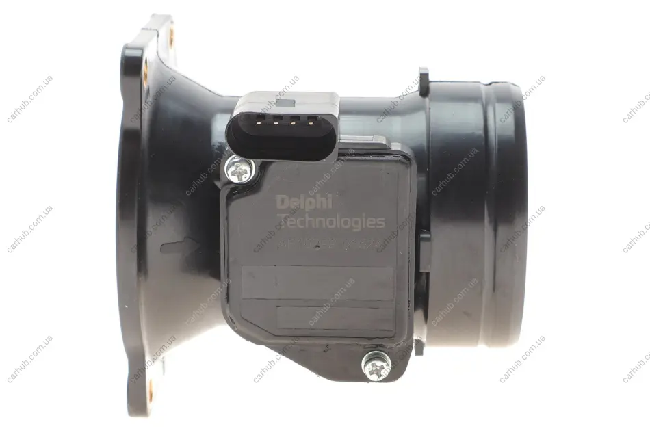 Витратомір повітря (4 pin, модуль) AUDI A3, A4 B5, A4 B6, A4 B7, Q5 SEAT CORDOBA, EXEO, EXEO ST, LEON, TOLEDO II SKODA OCTAVIA I, SUPERB I VW BORA, BORA I, CALIFORNIA T4 CAMPER 1.6-3.2 11.94-12.12 Delphi AF10299-12B1 (фото 1)