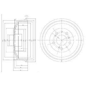 Гальмівний барабан задн ALFA ROMEO AR 6 CITROEN C25, JUMPER I, JUMPER II FIAT DUCATO, TALENTO PEUGEOT BOXER, J5 1.8-2.8D 09.81- Delphi BF153