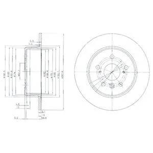 Комплект гальмівних дисків (2 шт) задн лів/прав LEXUS ES, RX TOYOTA CAMRY, HARRIER, HIGHLANDER / KLUGER 2.0-3.0 06.91-05.07 Delphi BG3183
