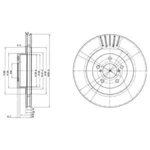Гальмівний диск пер. SUBARU Forester 02-, Legacy 08-, Impreza, Outback 00- (293*24) Delphi BG3413 (фото 1)