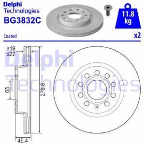 Гальмівний диск Delphi BG3832C