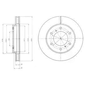 Диск тормозной (передний) (к-кт 2шт) Mitsubishi L200/Pajero Sport II 08-(294x28) (вент.) Delphi BG4257